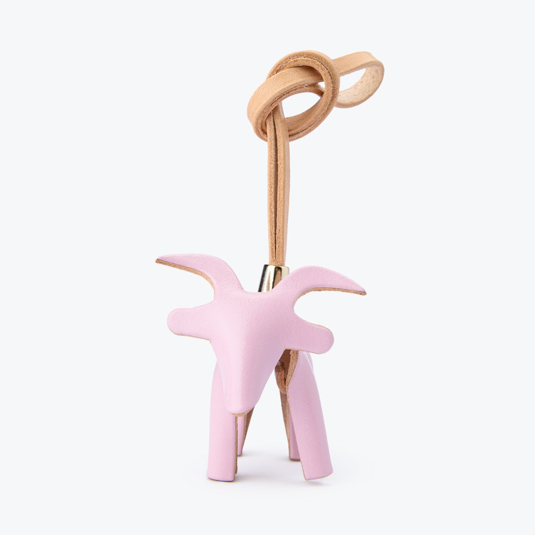 Keçi Figürlü Çanta Süsü Pembe