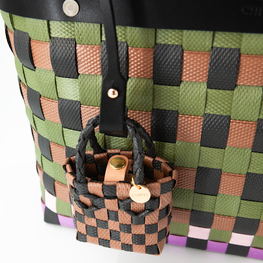 Micro Sepet Charm Çanta Süsü Siyah Kahve