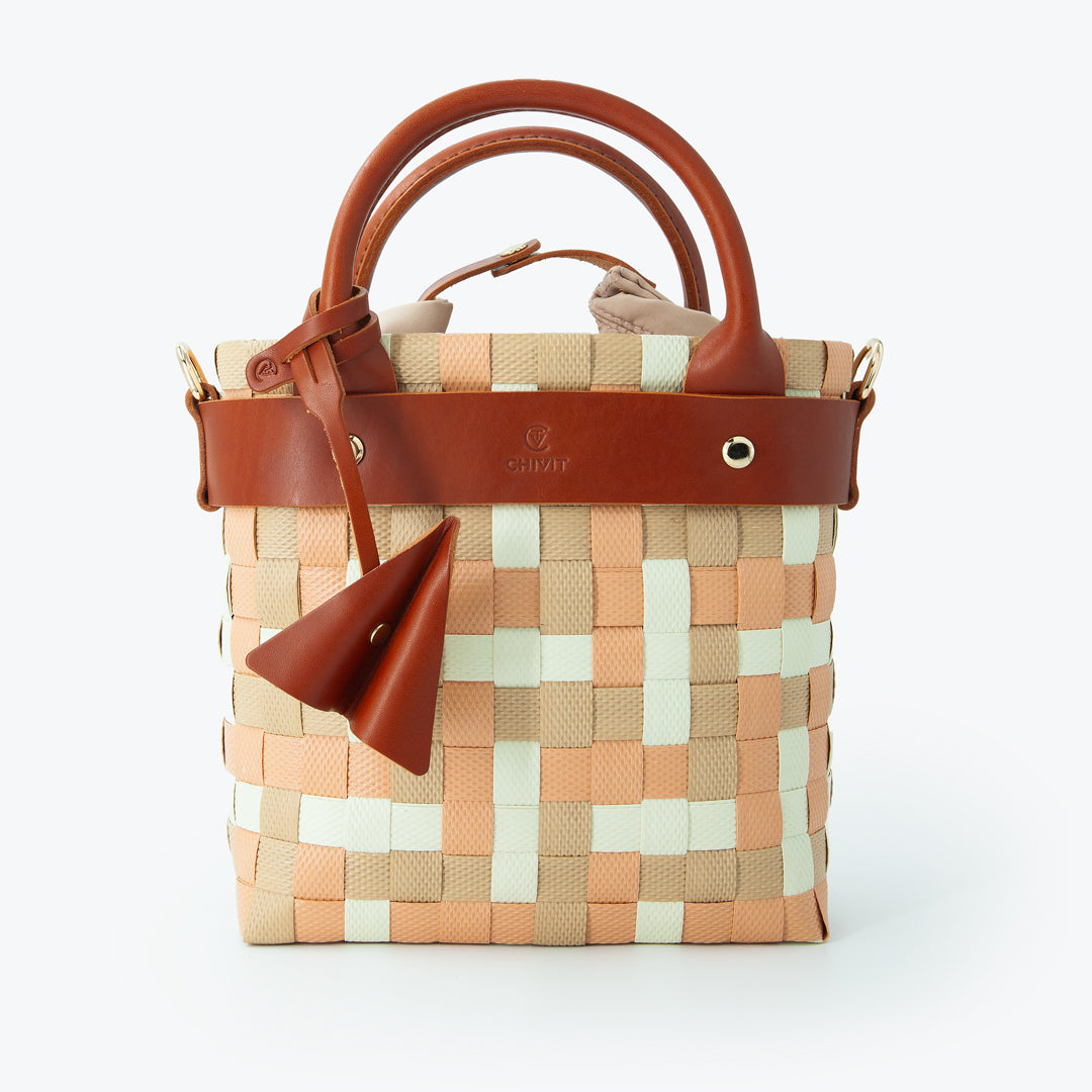 Origami Uçak Figürlü Çanta Süsü Konyak