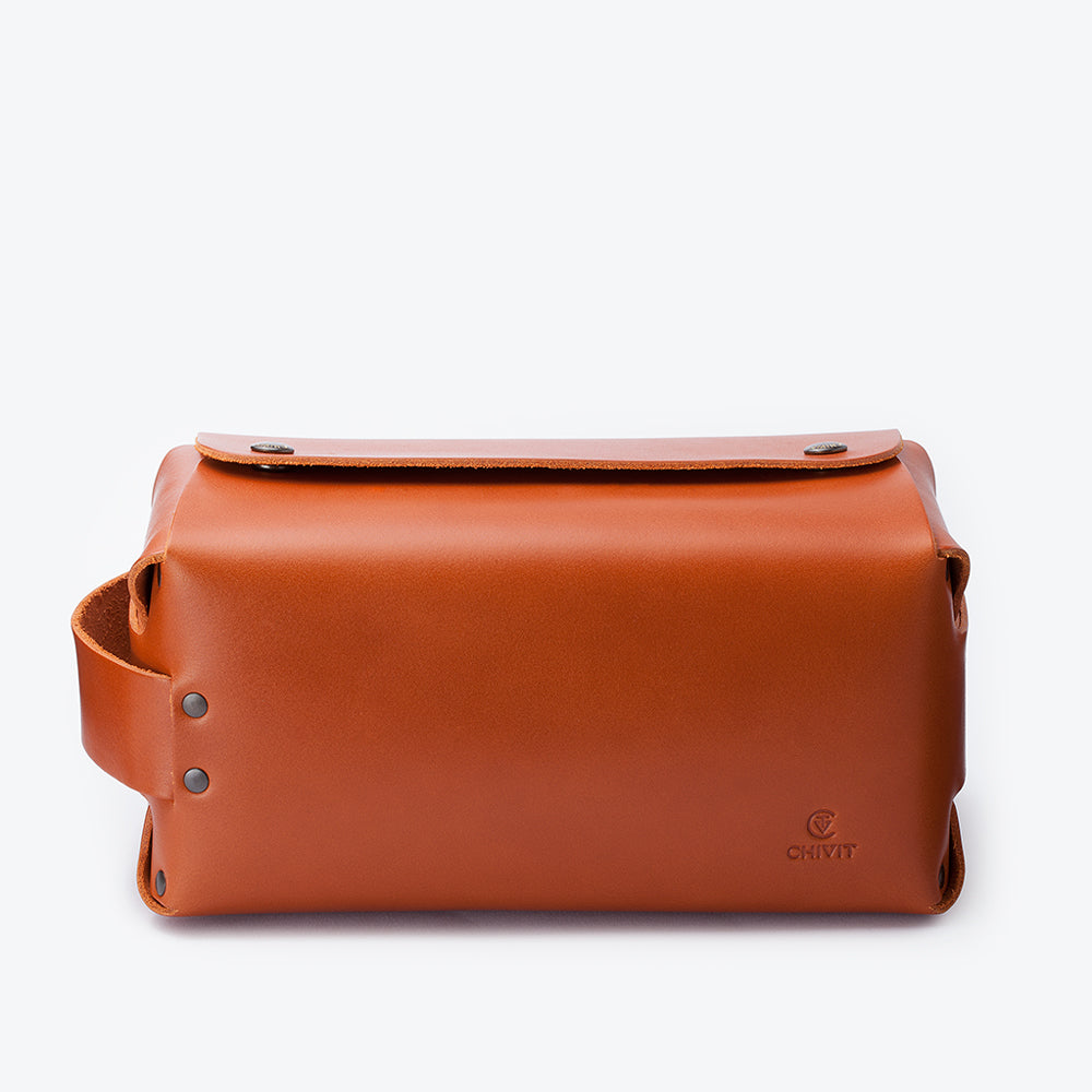 Dopp Kit Seyahat Çantası Konyak