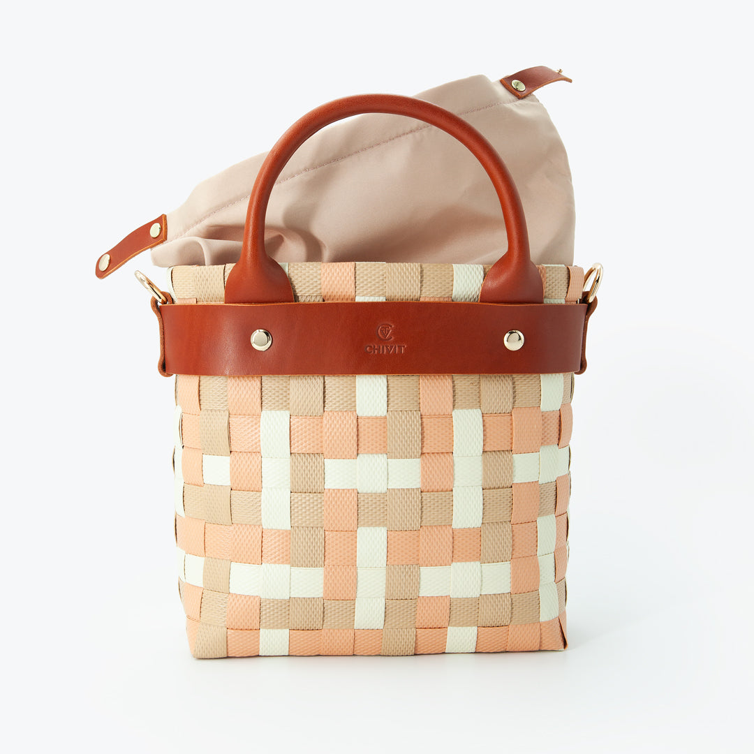 Aperlai Sepet Çanta Moka Krem