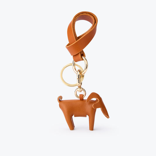 Keçi Figürlü Charm Anahtarlık Konyak