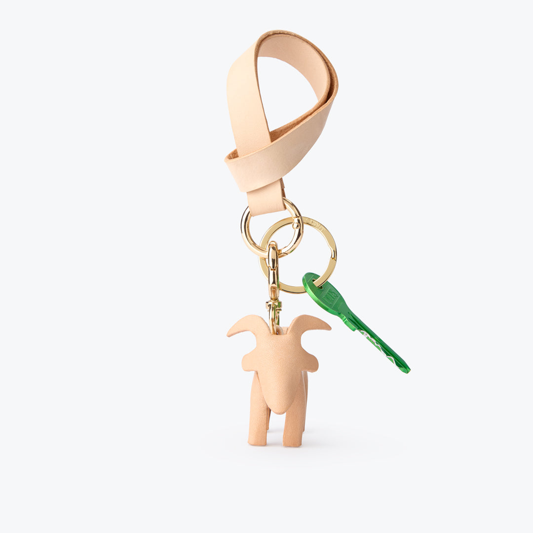 Keçi Figürlü Charm Anahtarlık Naturel
