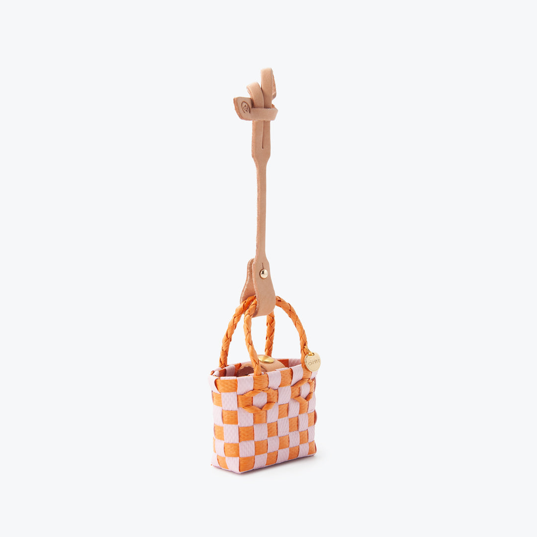 Micro Sepet Charm Çanta Süsü Turuncu Pembe