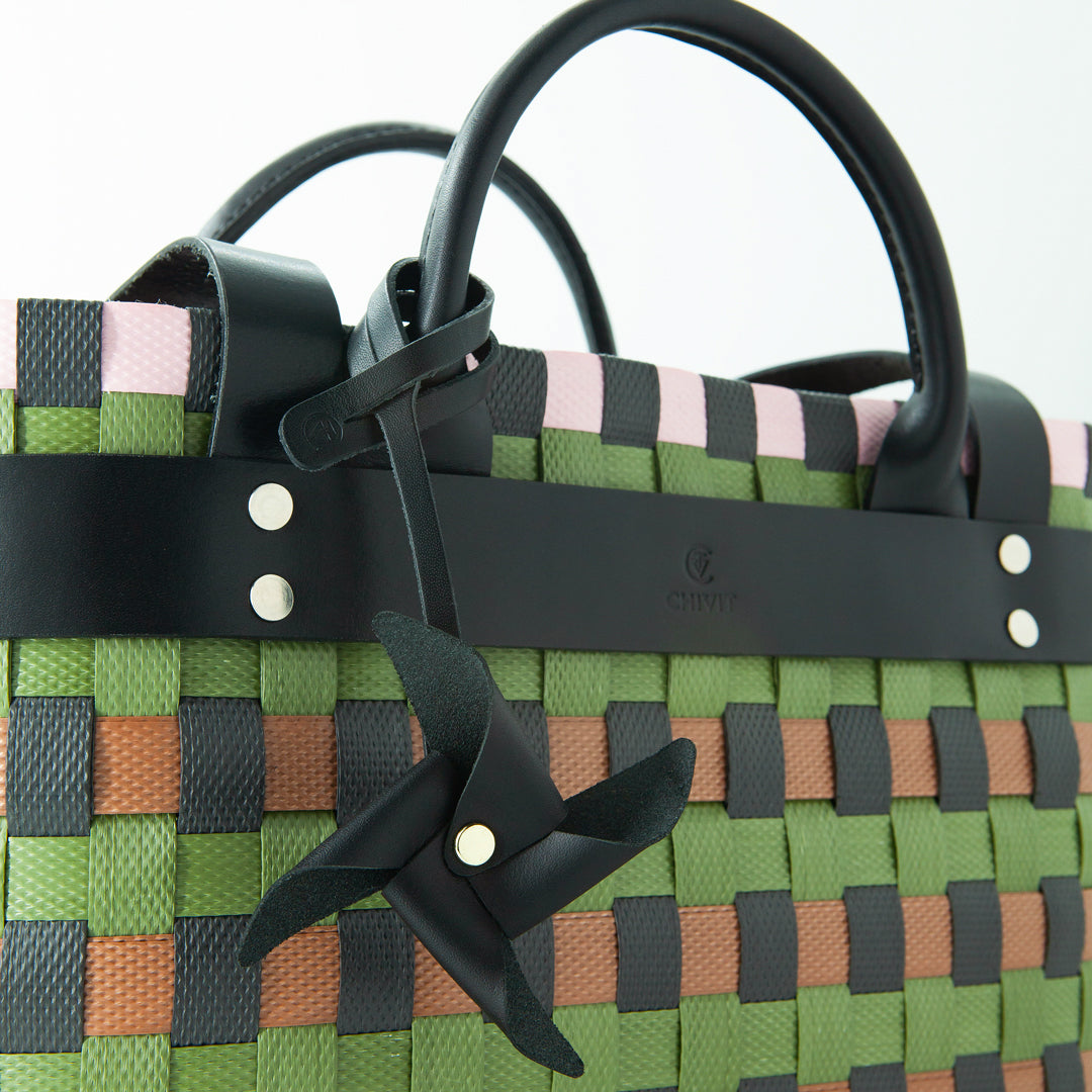 Origami Rüzgar Gülü Figürlü Çanta Süsü Siyah