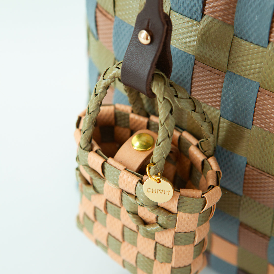 Micro Sepet Charm Çanta Süsü Moka Haki