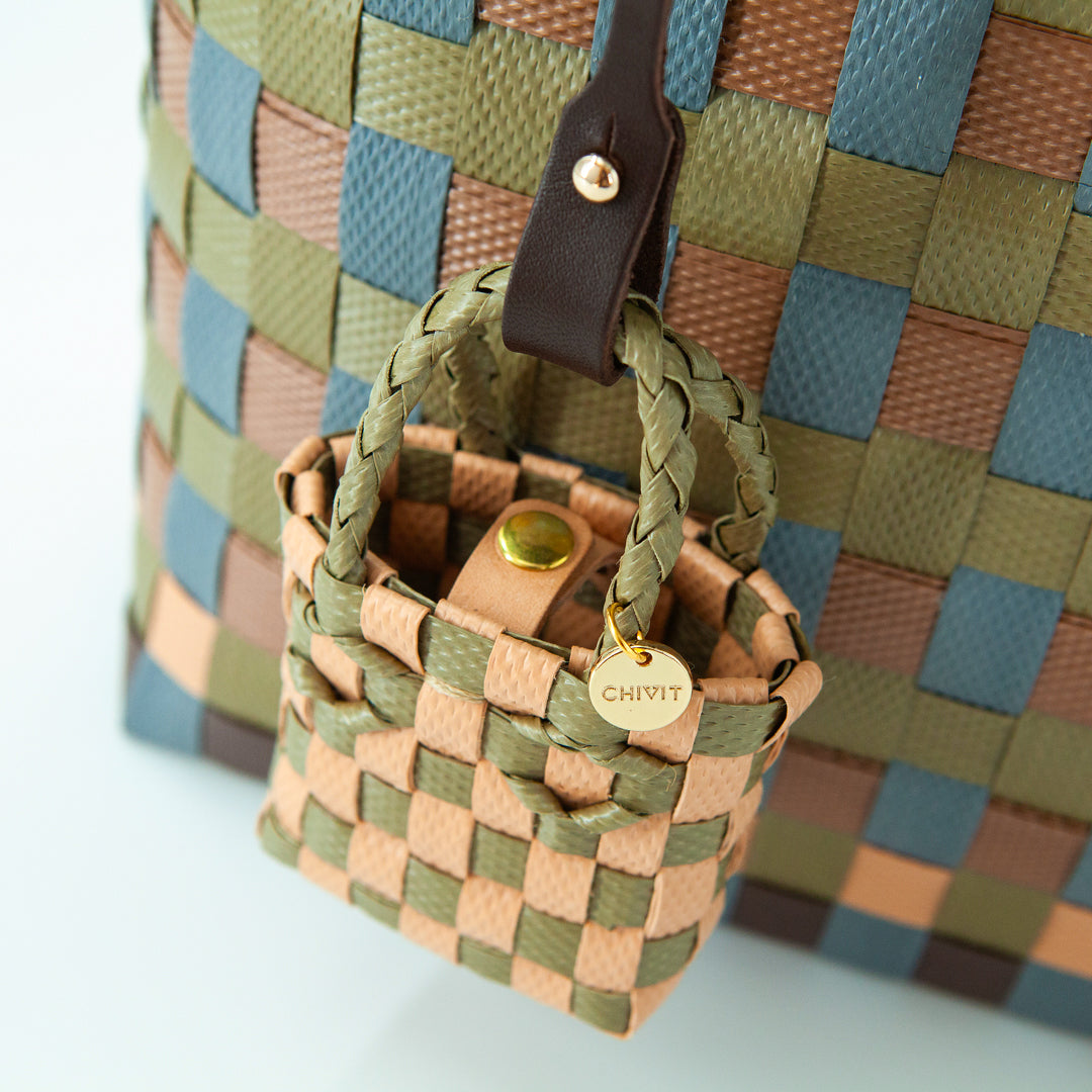 Micro Sepet Charm Çanta Süsü Moka Haki