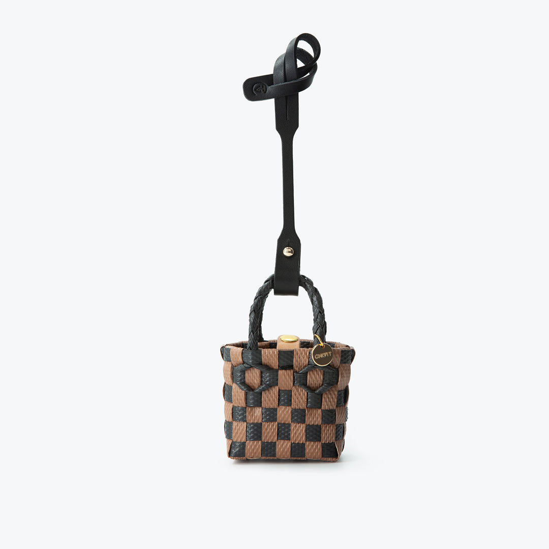 Micro Sepet Charm Çanta Süsü Siyah Kahve