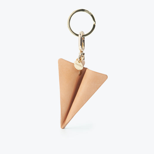 Origami Uçak Figürlü Charm Anahtarlık Naturel