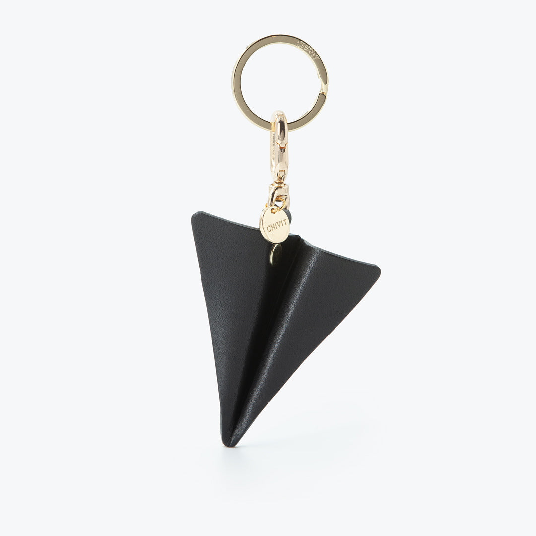 Origami Uçak Figürlü Charm Anahtarlık Siyah