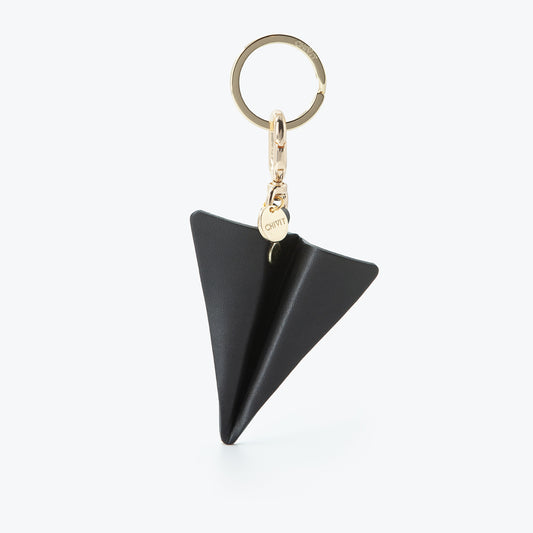 Origami Uçak Figürlü Charm Anahtarlık Siyah