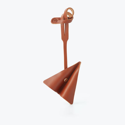 Origami Uçak Figürlü Çanta Süsü Konyak