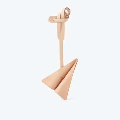 Origami Uçak Figürlü Çanta Süsü Naturel
