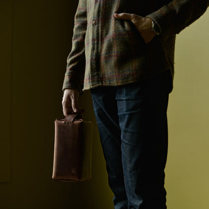 Dopp Kit Seyahat Çantası Antik Konyak