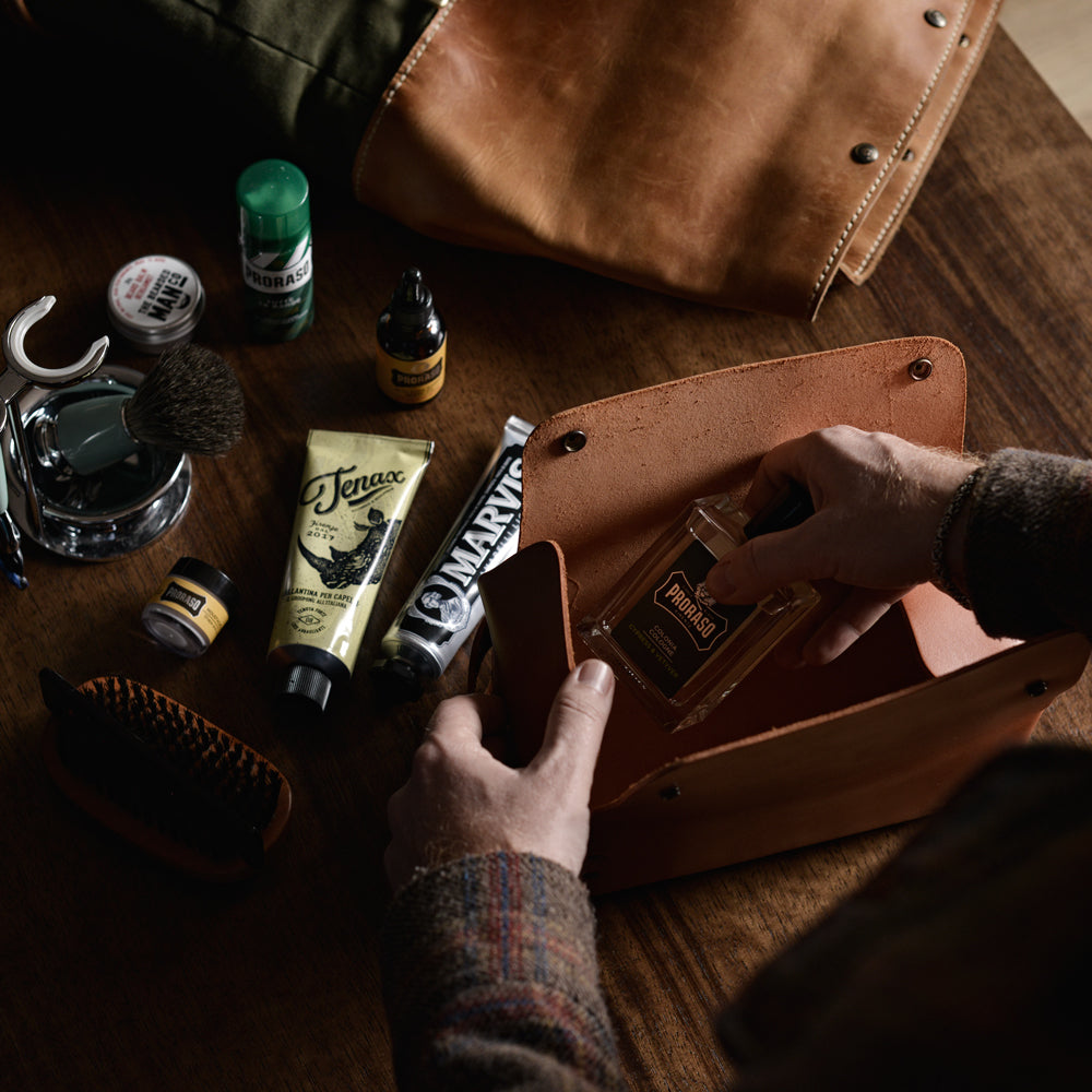 Dopp Kit Seyahat Çantası Konyak