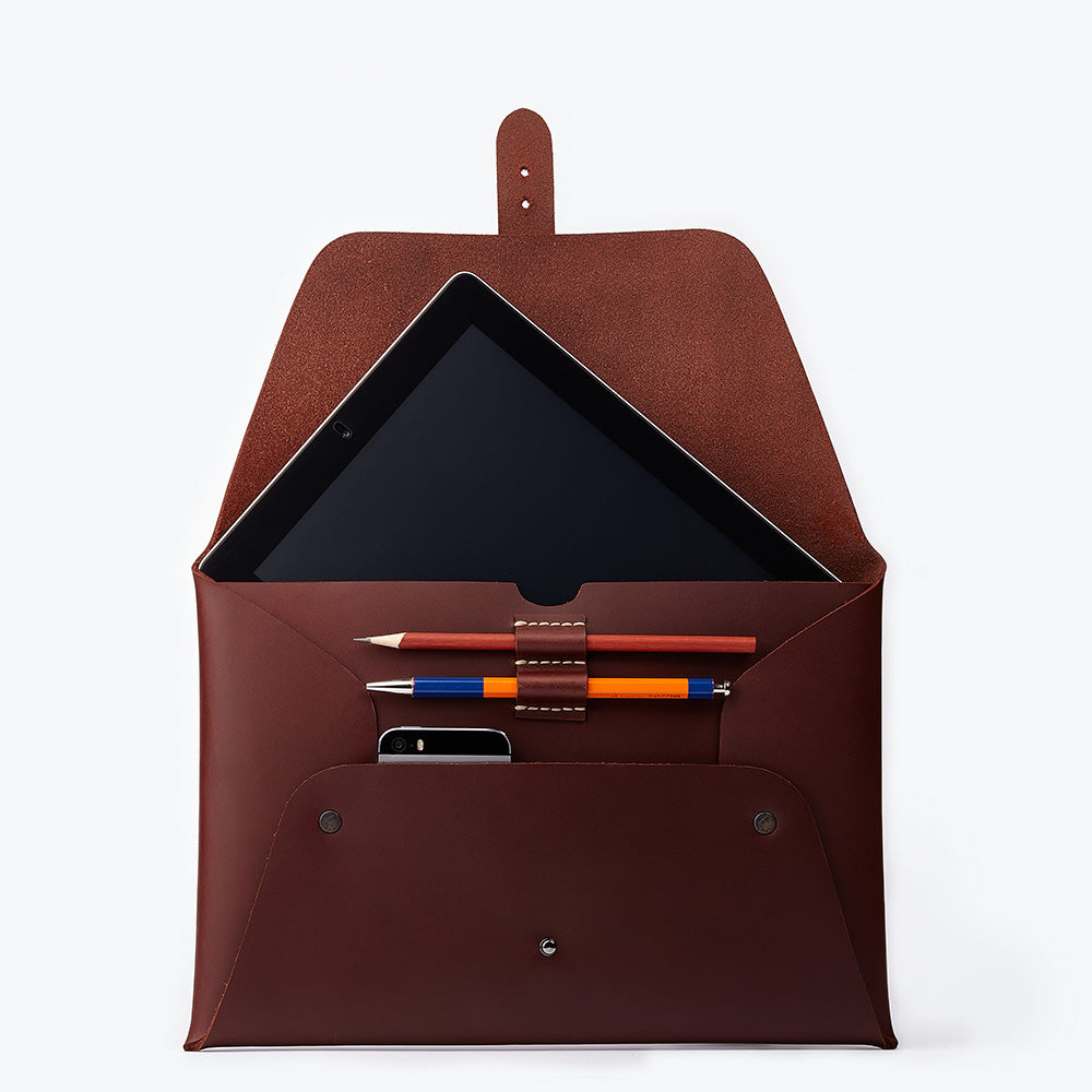 Laptop Clutch Kızıl Kahve